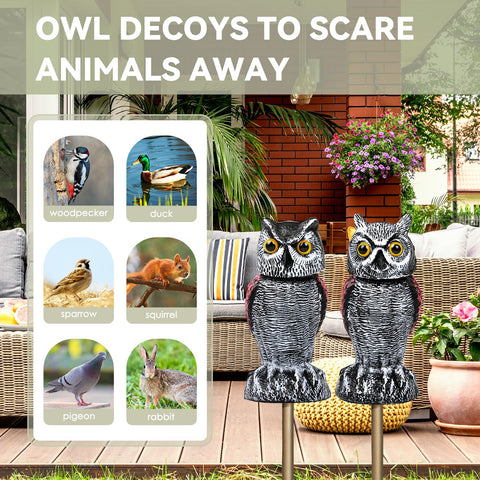 Lomrsiul plastic garden owl statue offers durable weather resistance