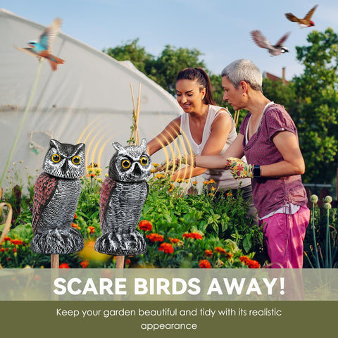 Lomrsiul waterproof owl decor endures sun and rain for year-round use