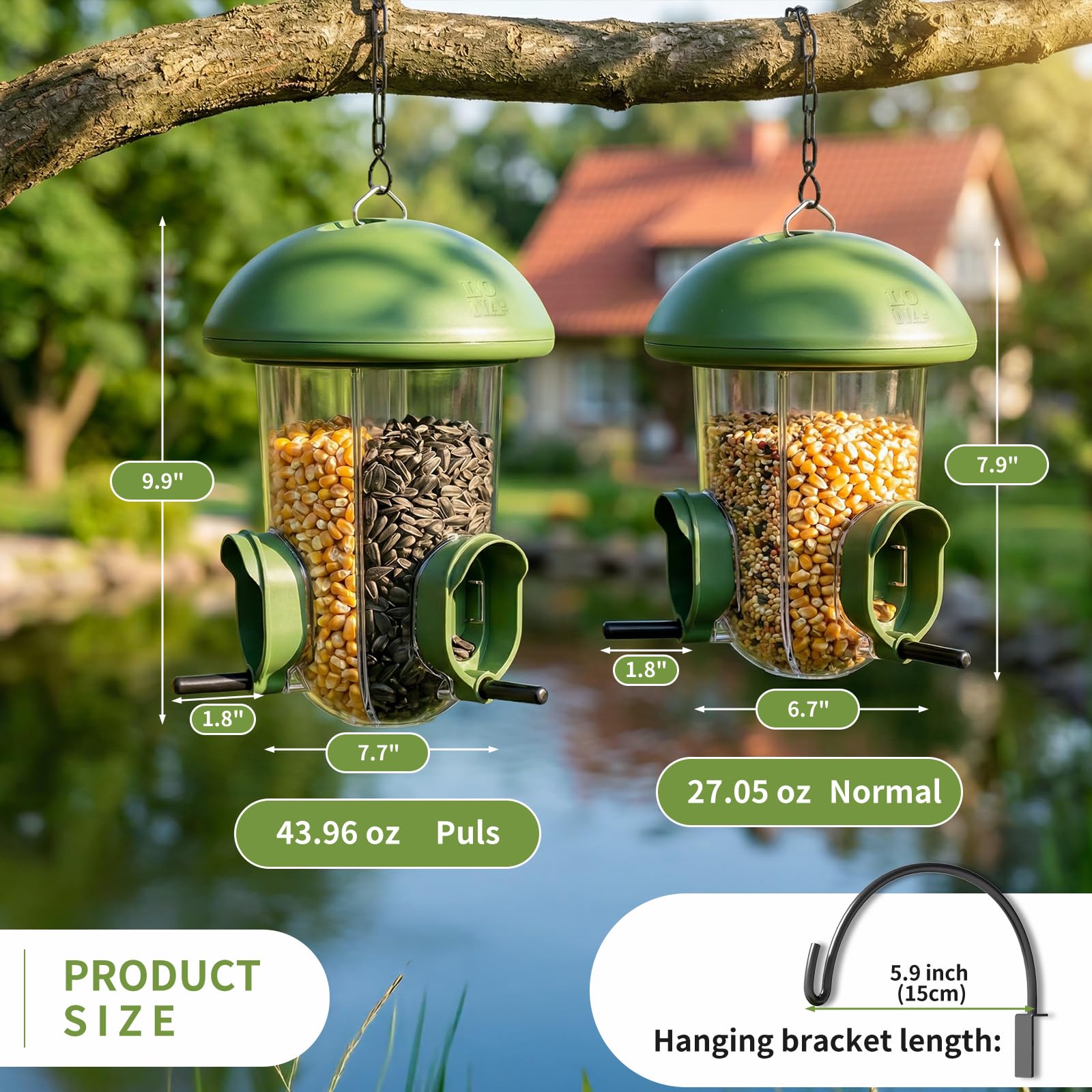 LO NA LOVE NATURE LONA bird feeder with three ports makes feeding multiple birds easier.