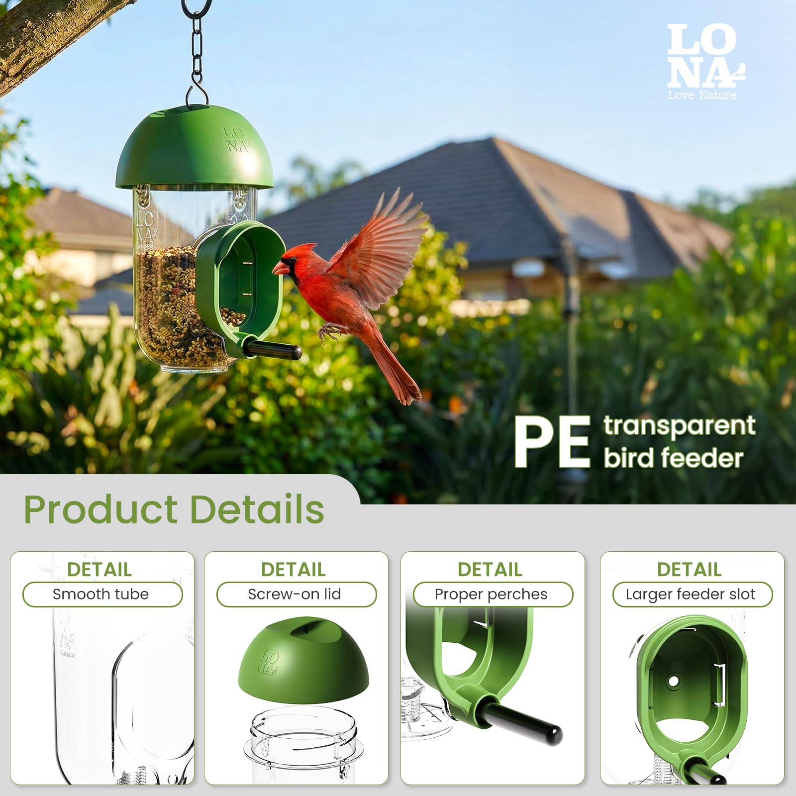 LO NA LOVE NATURE LONA weatherproof construction stands up to sun and rain