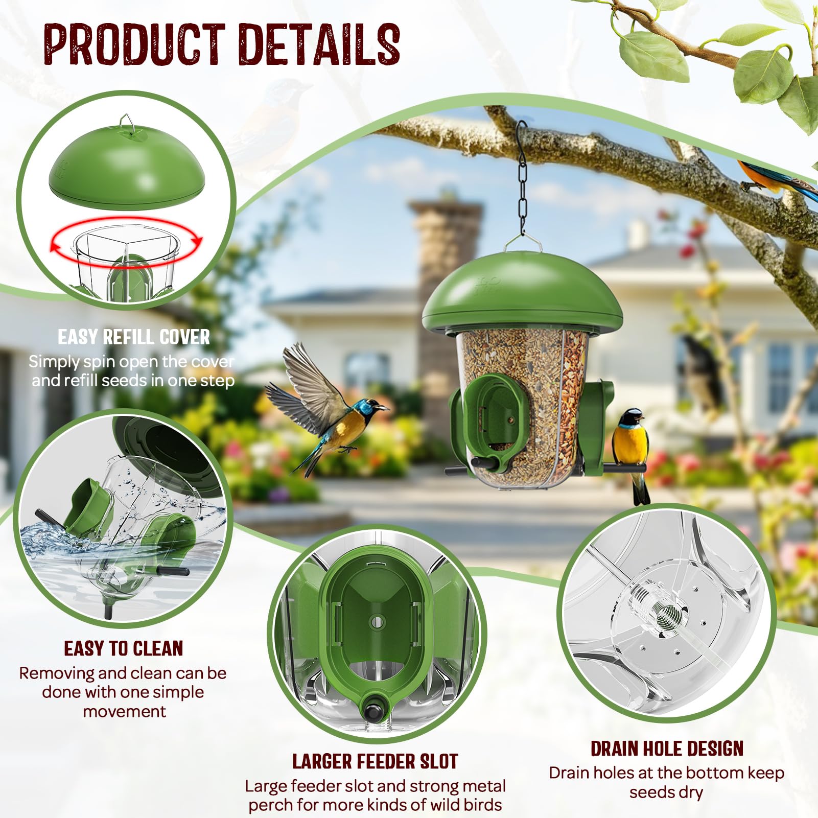 LO NA LOVE NATURE LONA weatherproof dome and rust-resistant construction for outdoor use.