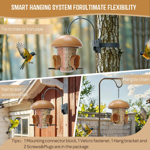 LO NA LOVE NATURE lona birdfeeder flexible hanging system for trees, walls, or hooks.