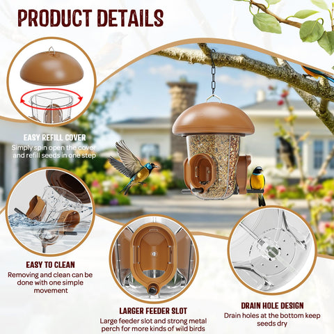 LO NA LOVE NATURE lona birdfeeder large capacity supports extended bird visits.