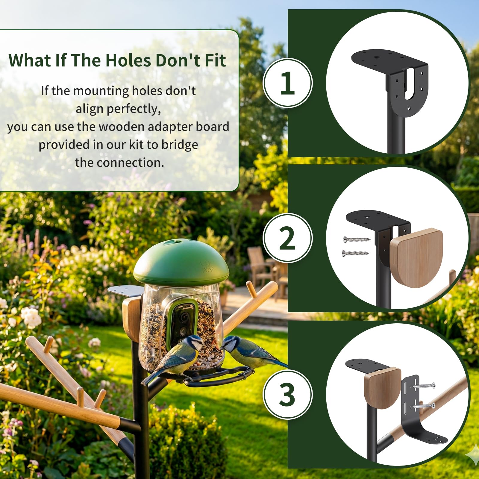 LO NA LOVE NATURE LONA five-prong base anchors securely into soil for stability.