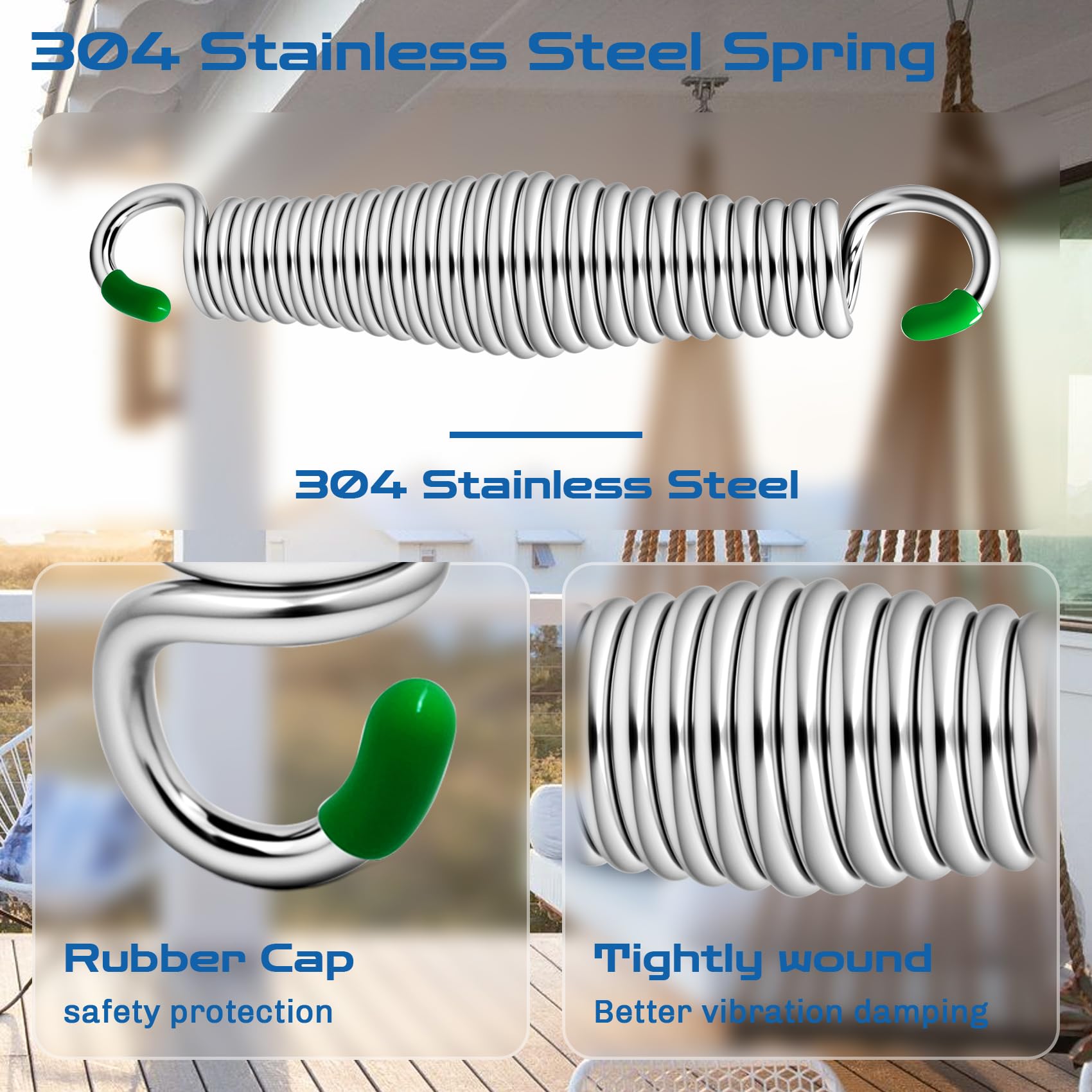 Longads hammock hanging kit with two springs for versatile setups