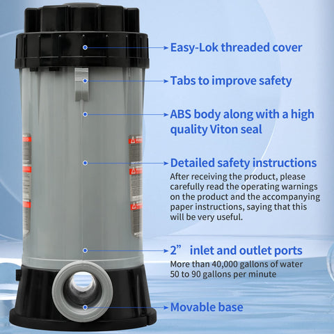 LONGADS unit compatible with Hayward CL200 feeder ensures reliable inline dosing.