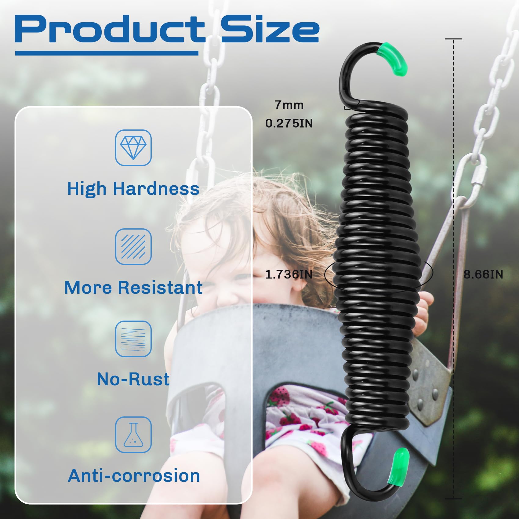 LONGADS heavy-duty springs support up to 650 pounds with smooth suspension.