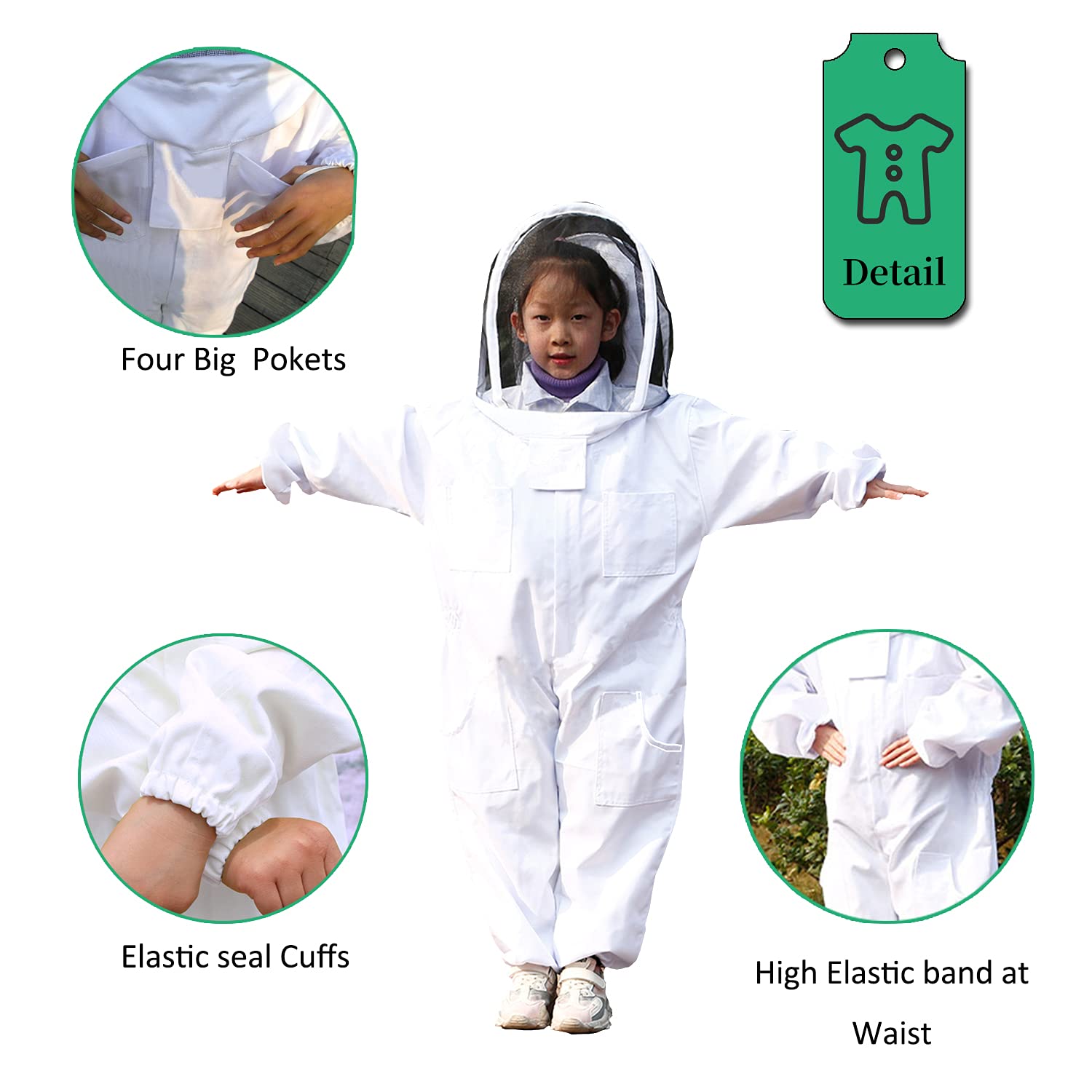 LONGADS ventilated hood keeps young beekeepers cool while inspecting hives