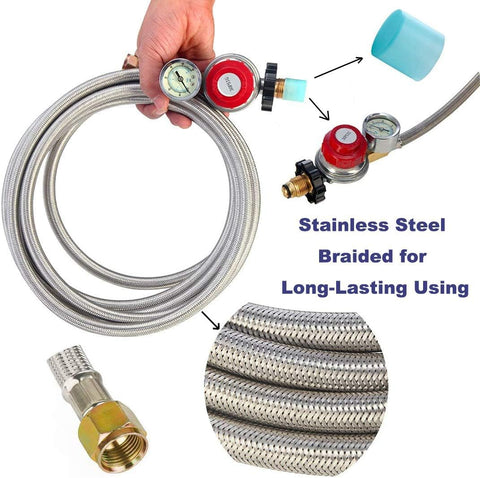 LONGADS stainless steel braided hose durable and kink‑resistant.