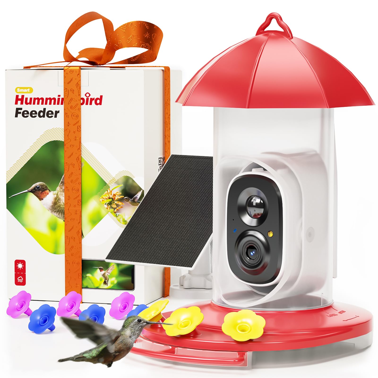 LongPlus hummingbird feeder camera outdoors delivers real-time 2K video alerts.