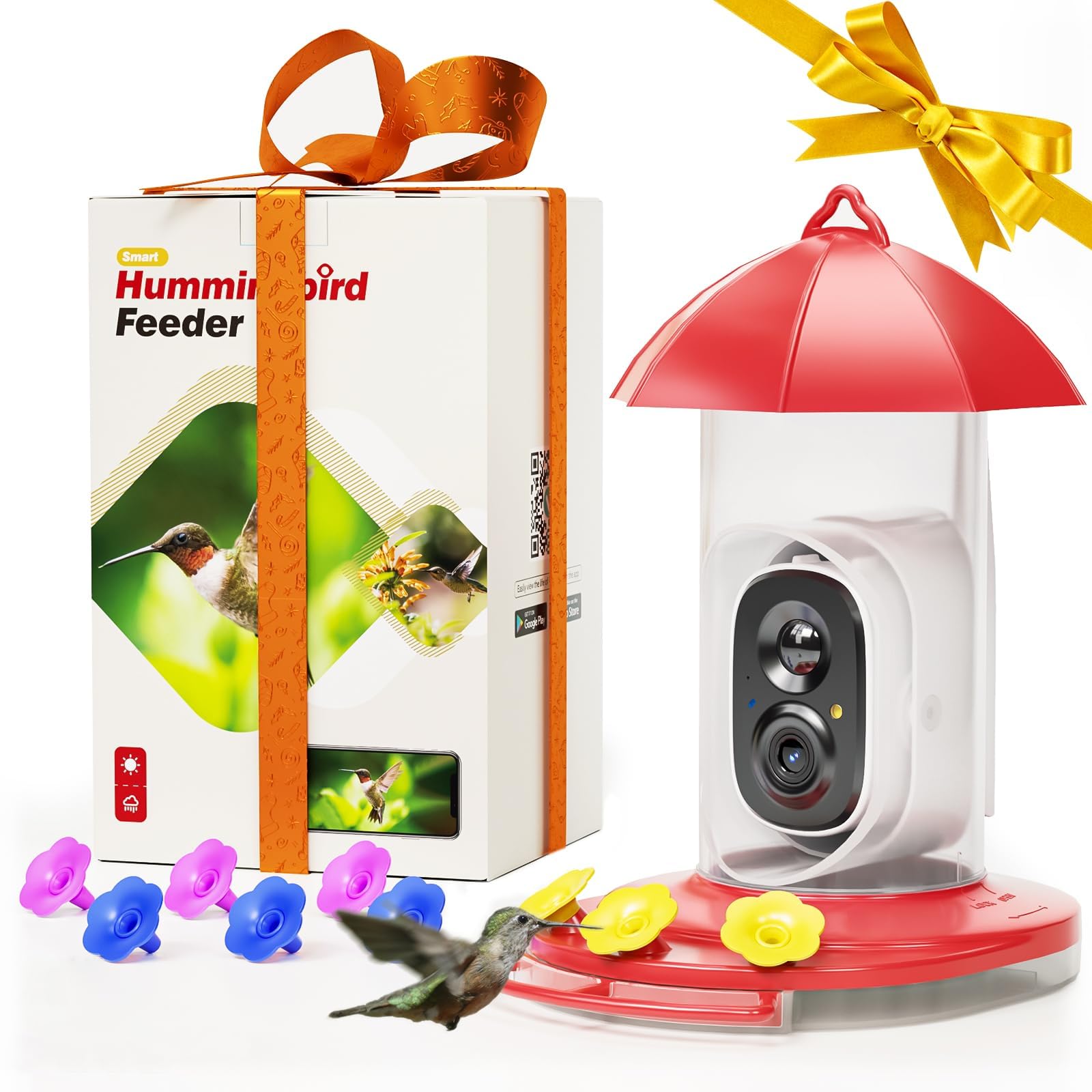 LongPlus hummingbird feeder camera for close-up bird watching.