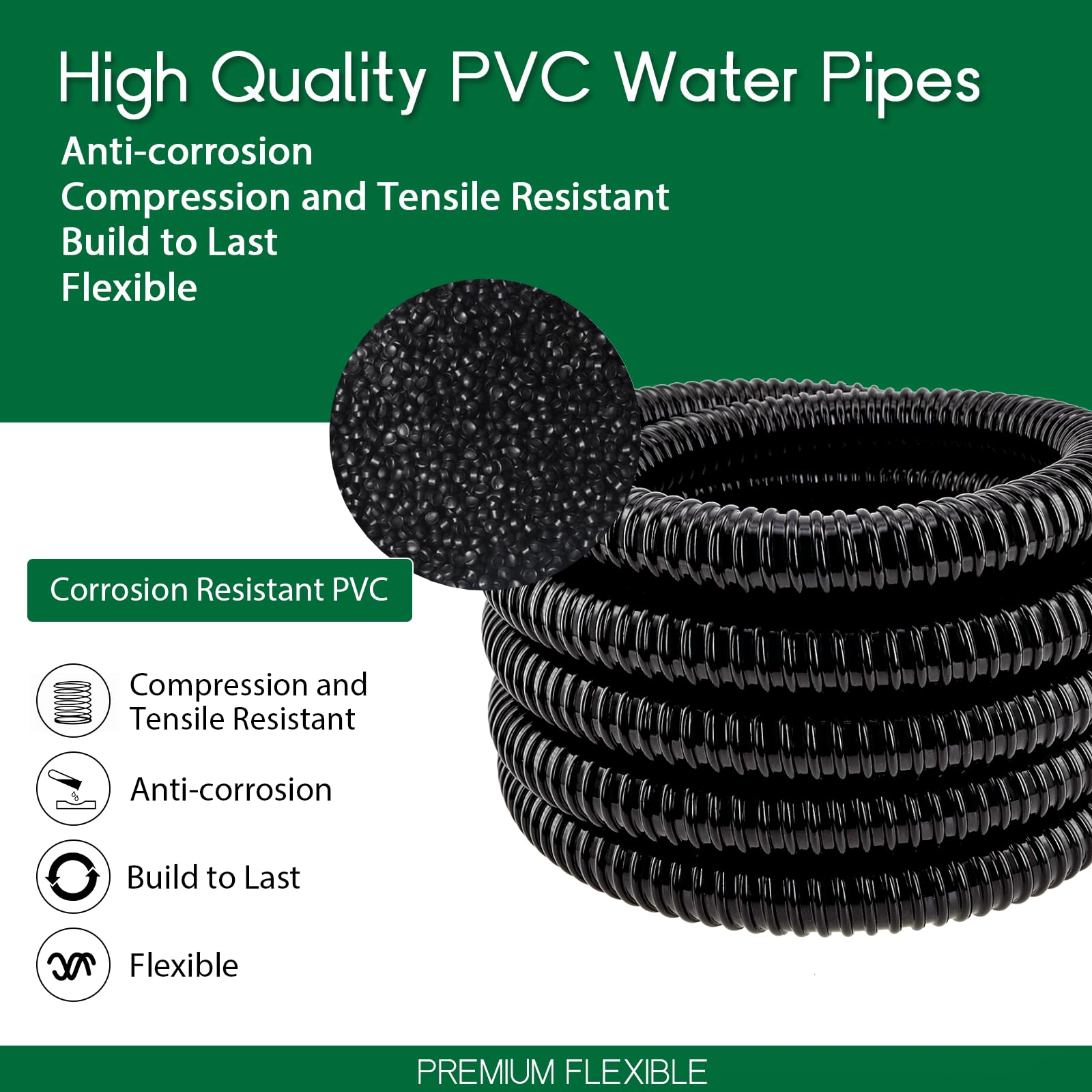 Longrun flexible PVC hose offers durability and temperature resistance.