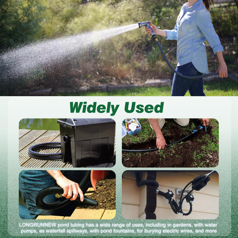 LONGRUNNEW aquaculture-approved hose supports safe use in ponds and aquariums
