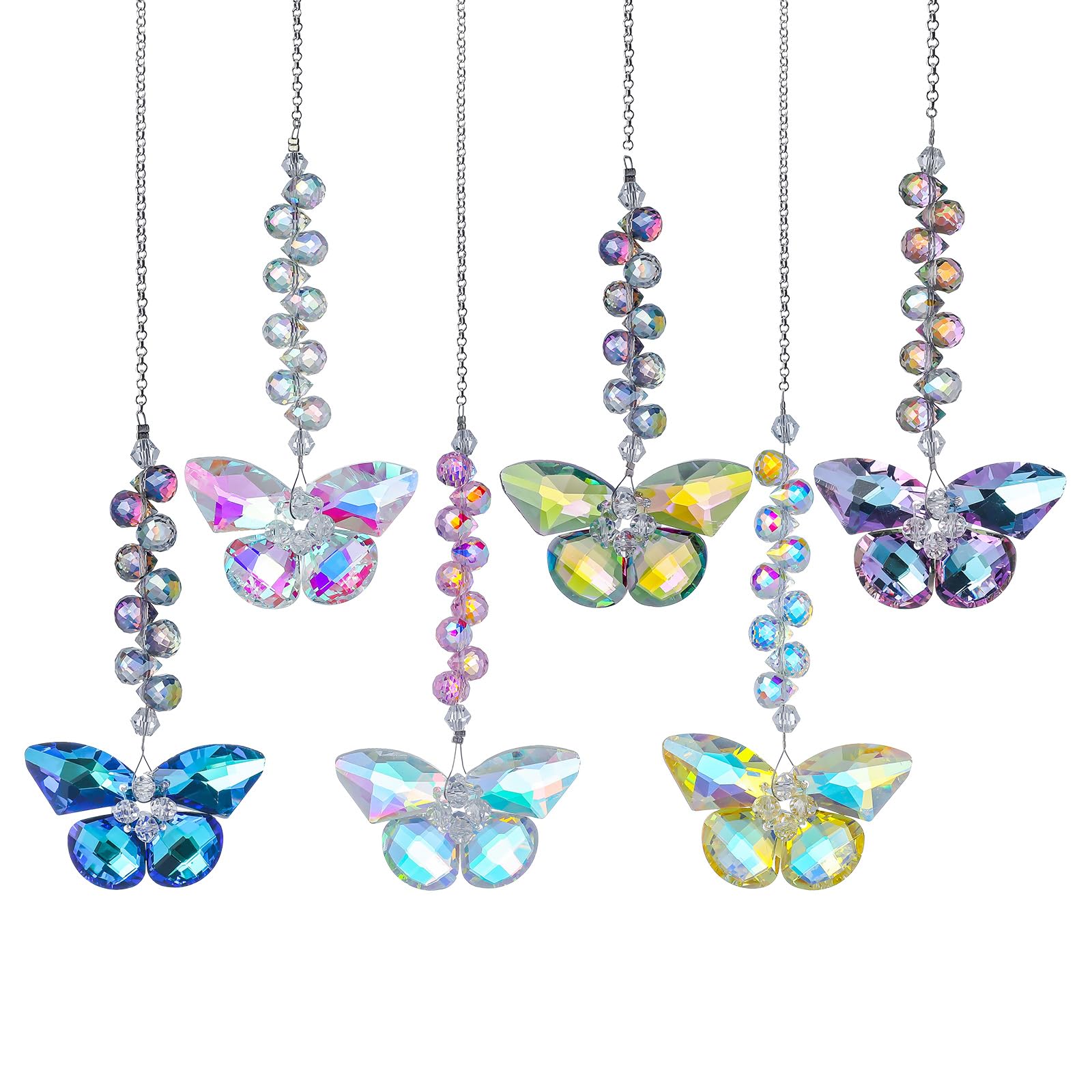 Longsheng crystal butterfly suncatcher as a decorative car pendant with sparkle.
