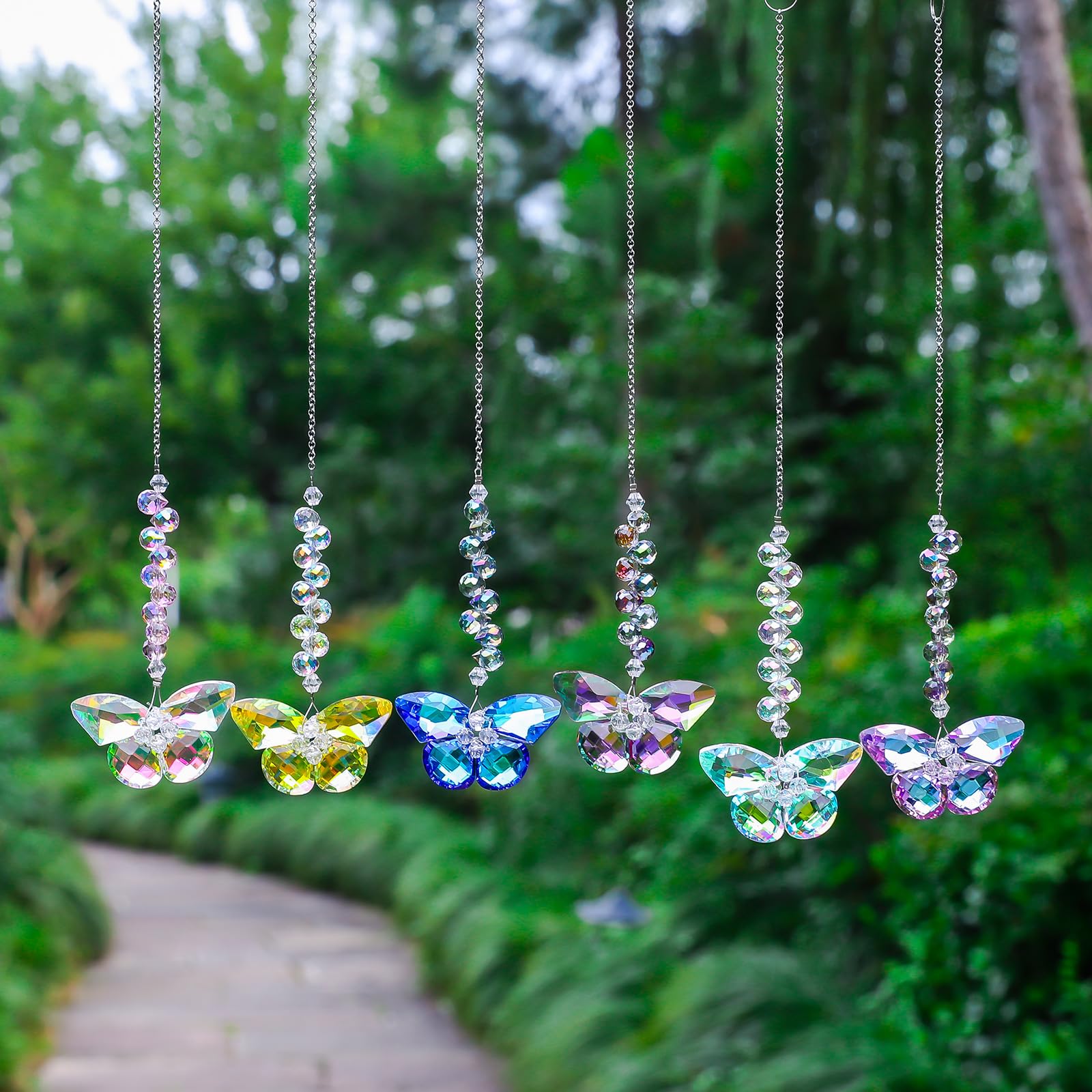 Longsheng crystal butterfly suncatcher in gift-ready box for celebrations.