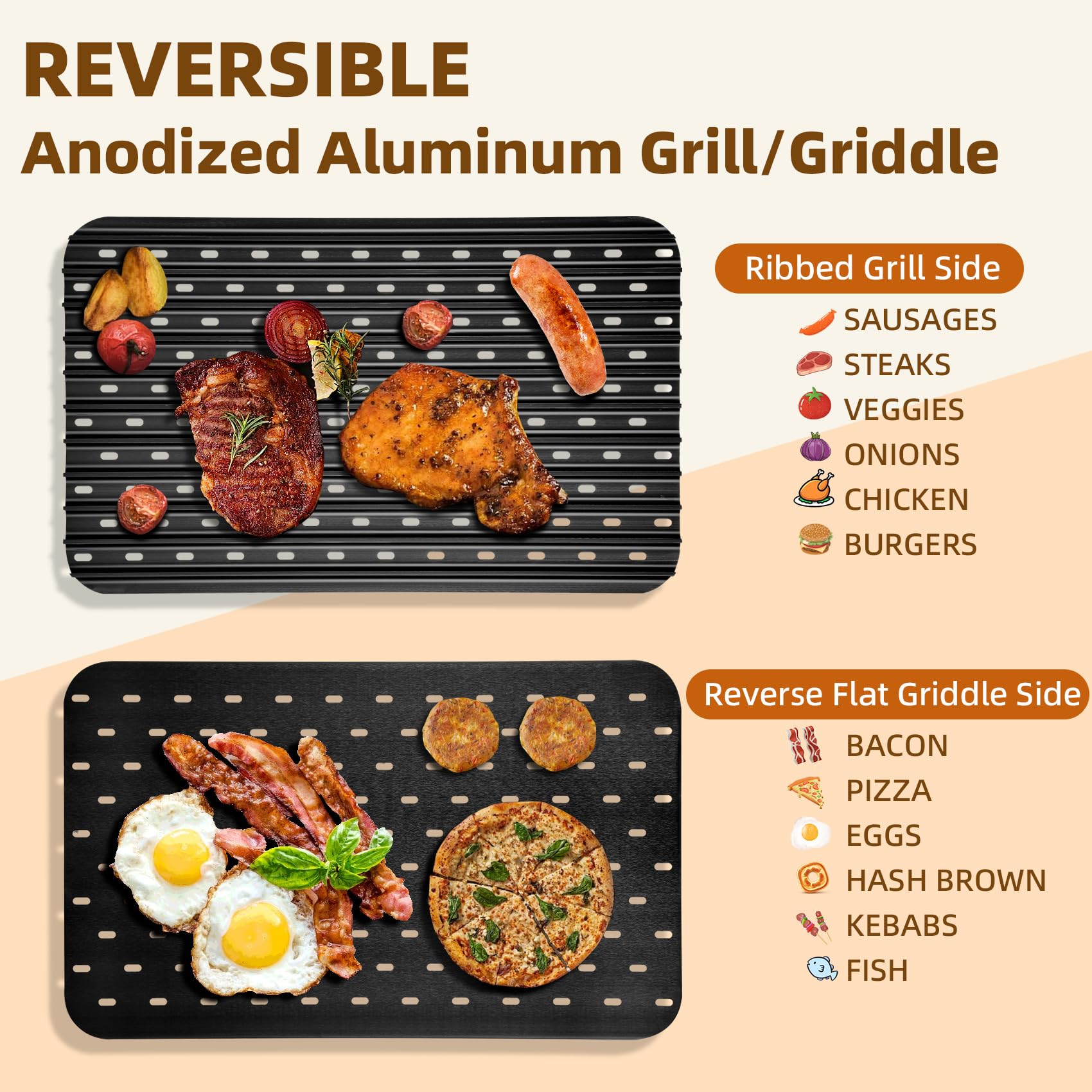 Lonsge BAC772 sear grate on grill side angle demonstrates flat back for flat searing