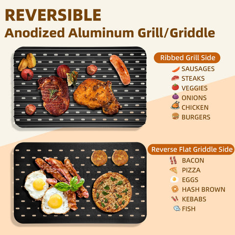 Lonsge BAC772 sear grate on grill side angle demonstrates flat back for flat searing
