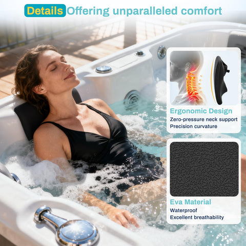 Lonsge hot tub pillow snap-in installation is easy and tool-free.