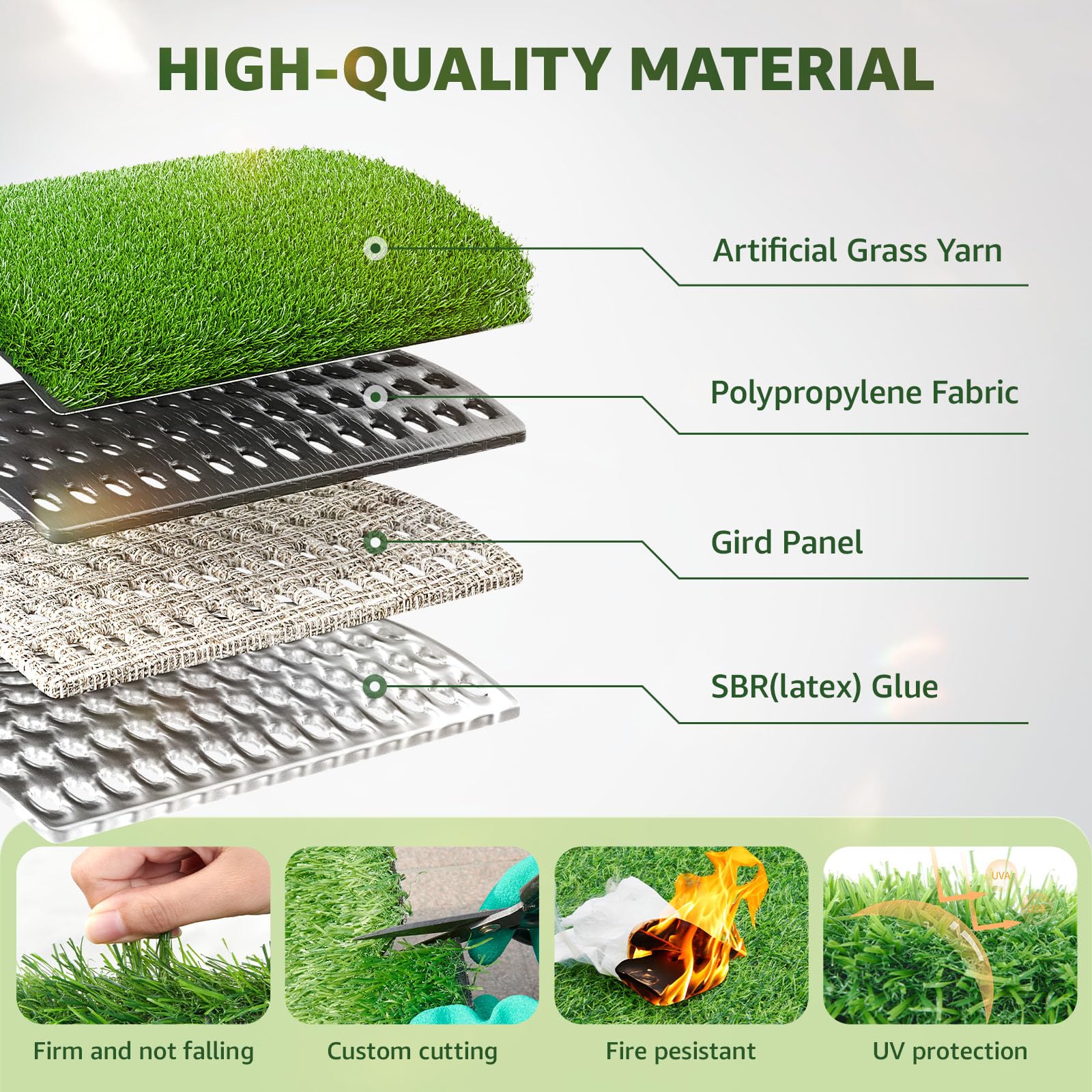 LOOBANI artificial grass for patios and balconies keeps spaces green year-round.