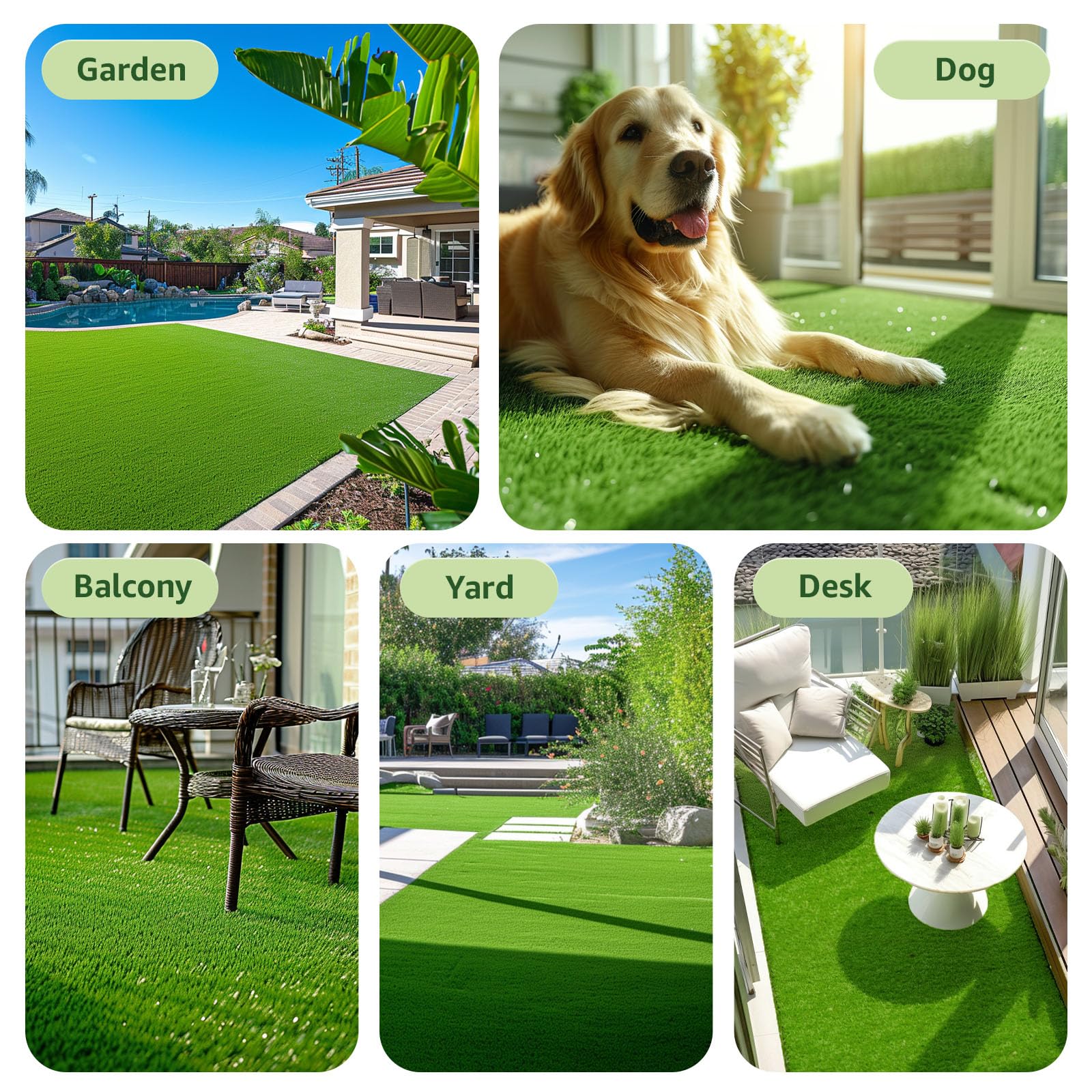 LOOBANI dog friendly grass surface supports potty training and playtime.