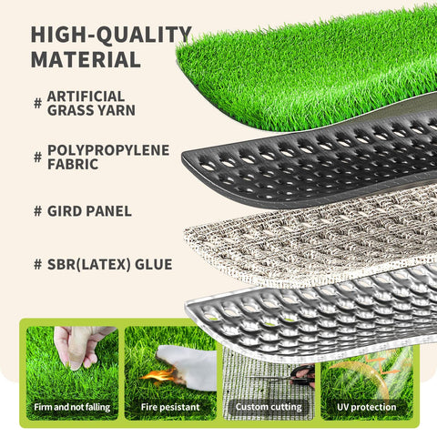LOOBANI fake grass for garden lawn adds vibrant color and texture