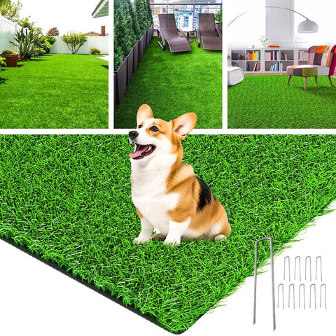 LOOBANI realistic grass rug for indoor and outdoor spaces, soft and lush underfoot