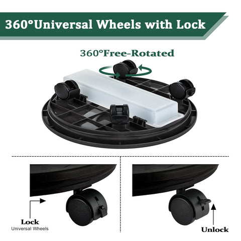 Looca 360-degree silent wheels enable versatile pot positioning.
