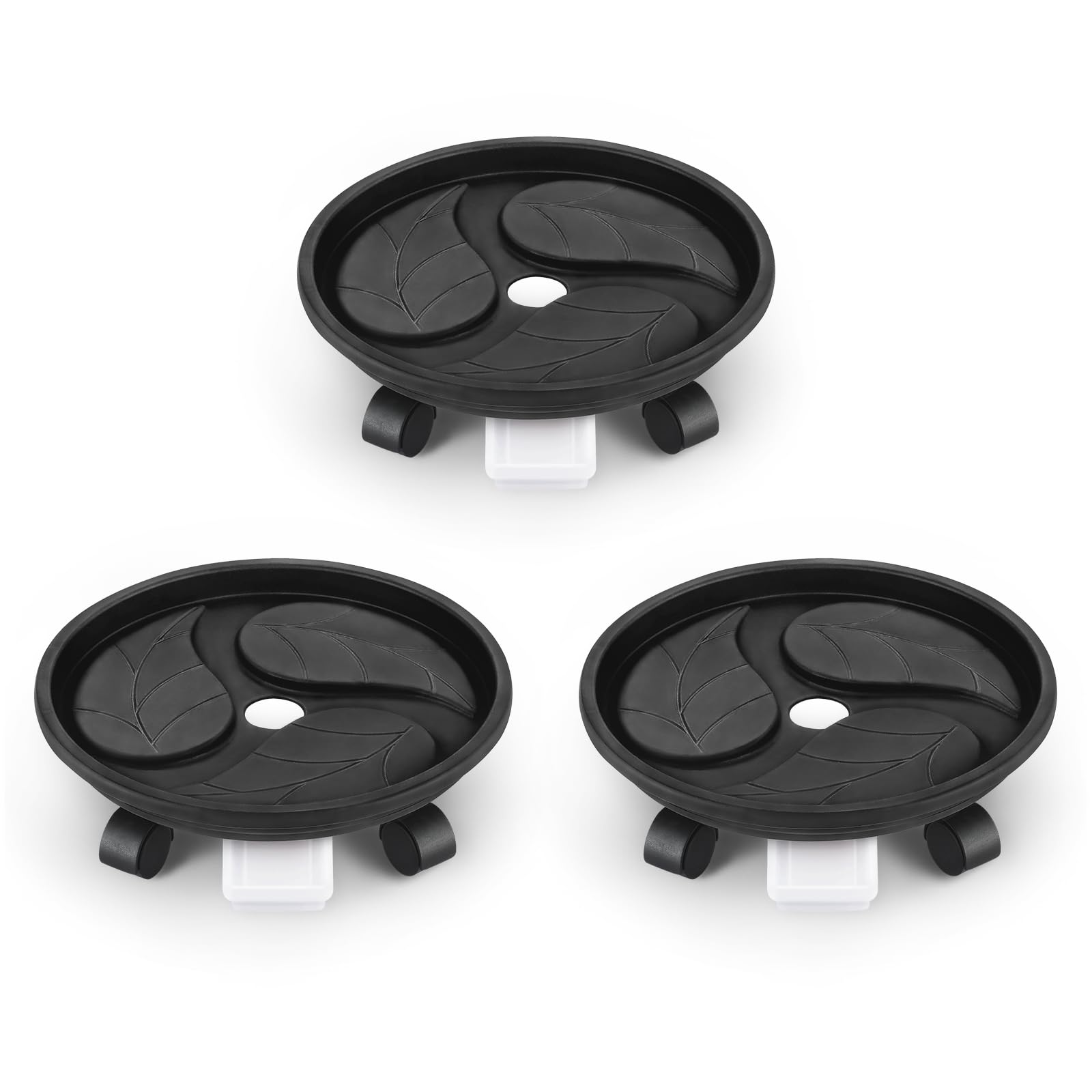 Looca plant caddy with 13-inch wheels for smooth, floor-safe movement.