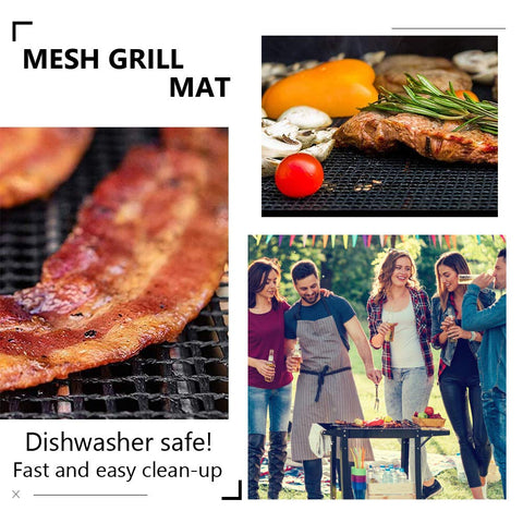 LOOCH 15x13 inch grill mat set showing dimensions and fit