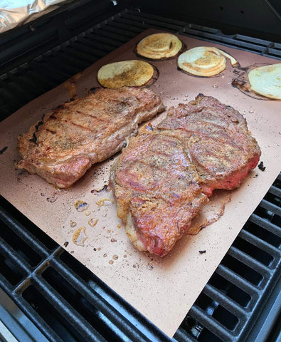 LOOCH copper grill mat cut-to-fit adapts to any grill or oven