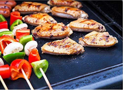 LOOCH Grill Mat versatile for meats, vegetables, fish, shrimp, and pancakes.