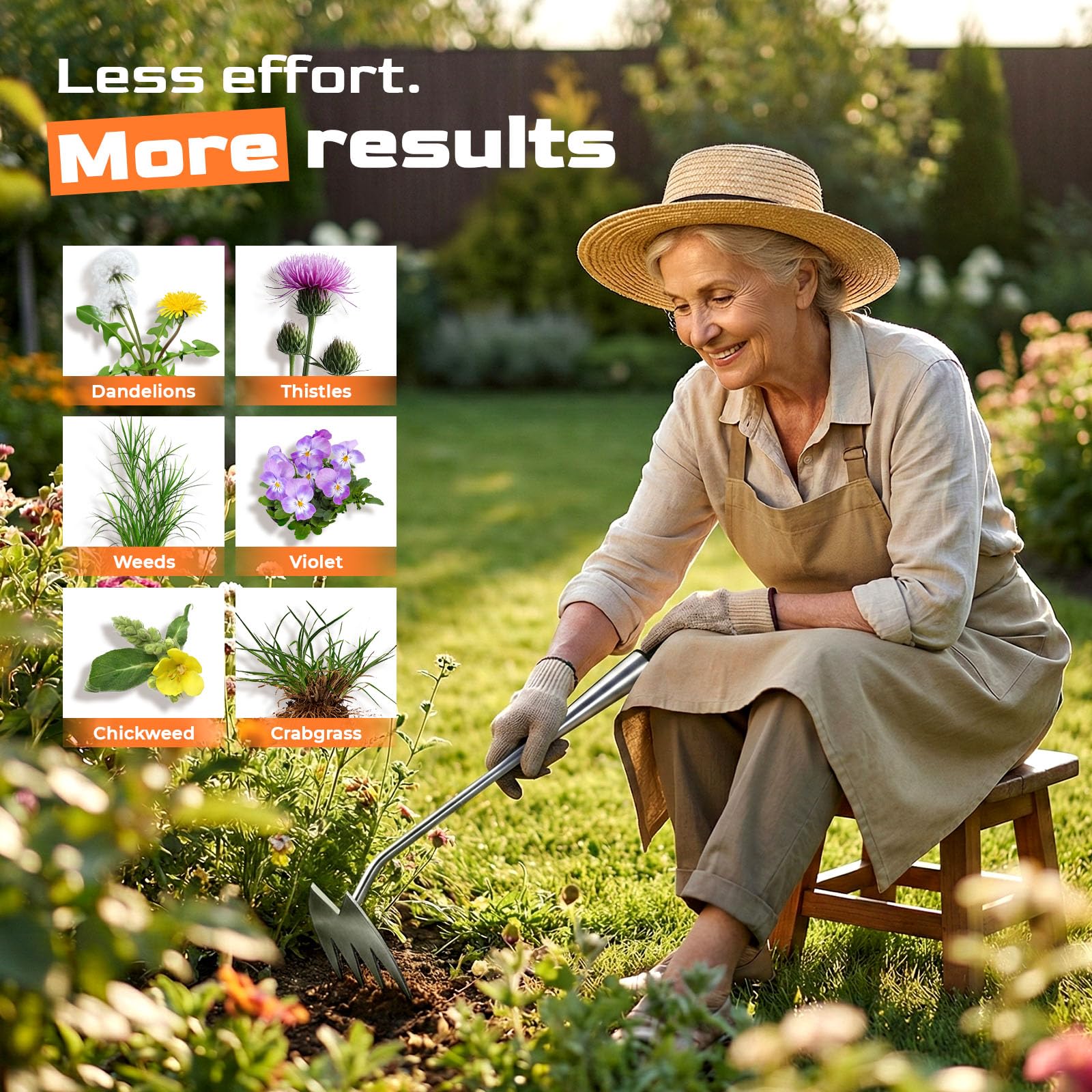 LOOHOI Durable 304 stainless steel construction for long-lasting garden tool