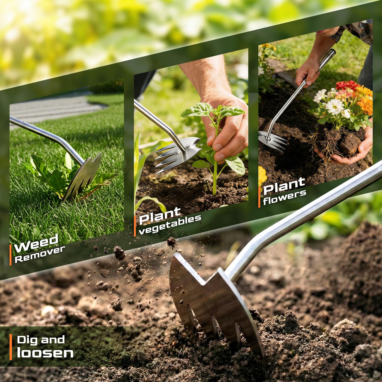 LOOHOI Extendable handle setup lets you weed standing