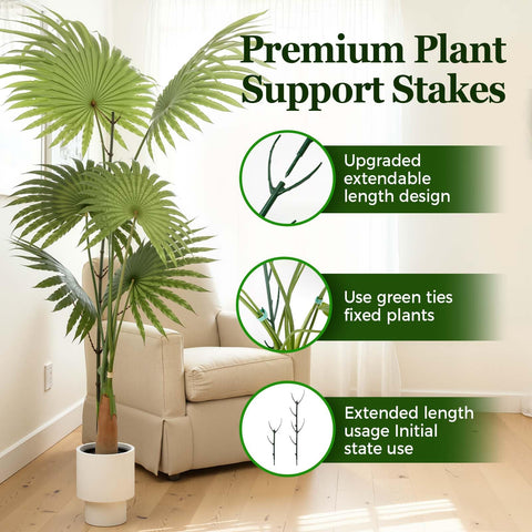 LOOHOI seamless green stake blends with plants for discreet stabilization.