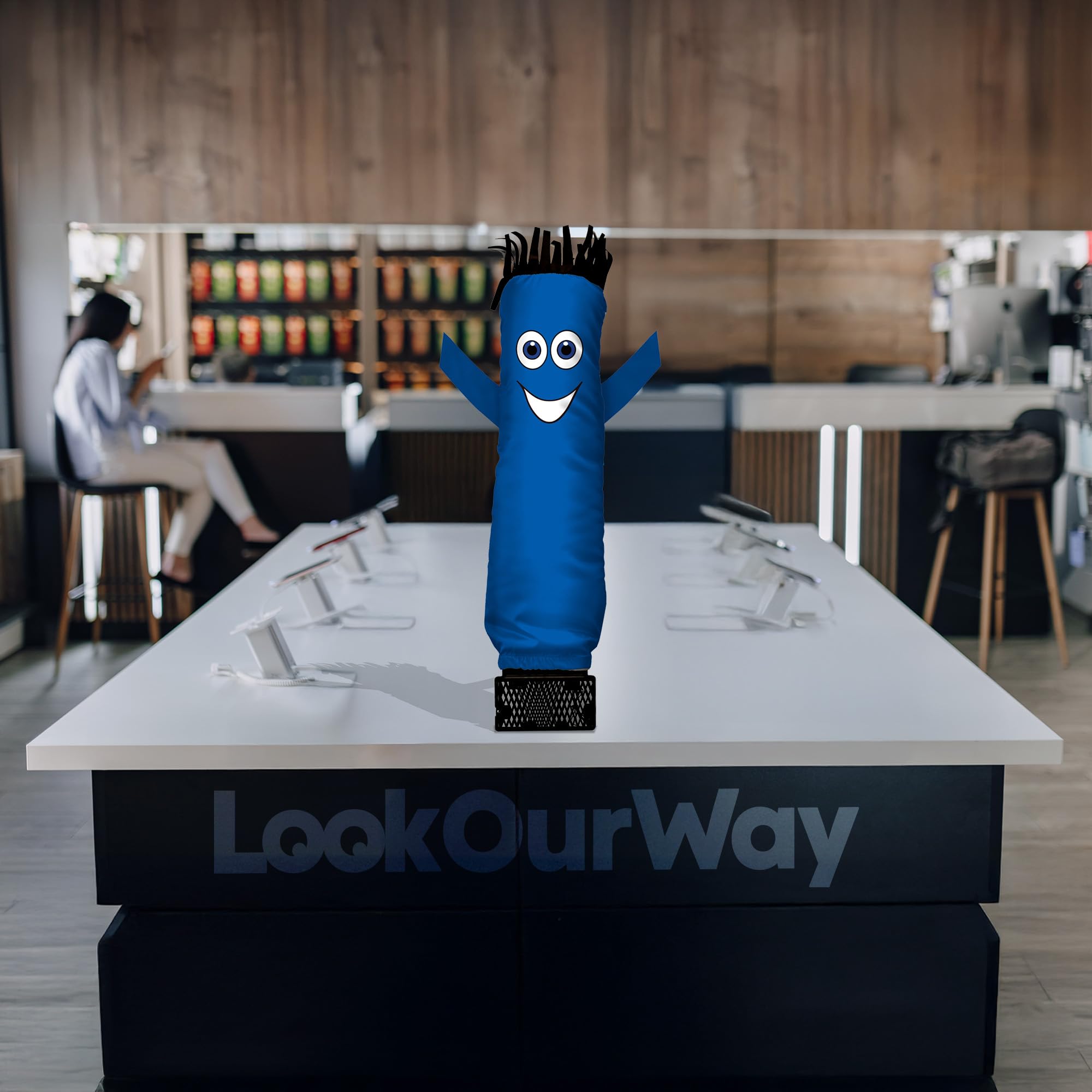 Compact LookOurWay set is ideal for tabletop advertising at gatherings.