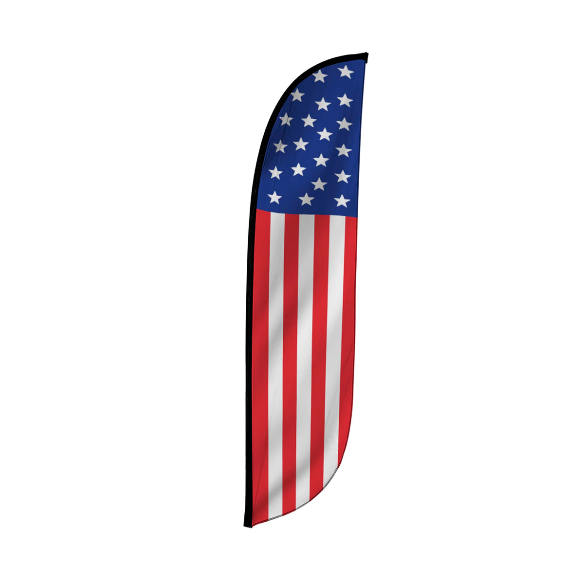 LookOurWay feather flag 12ft American flag design boosts storefront visibility outdoors.