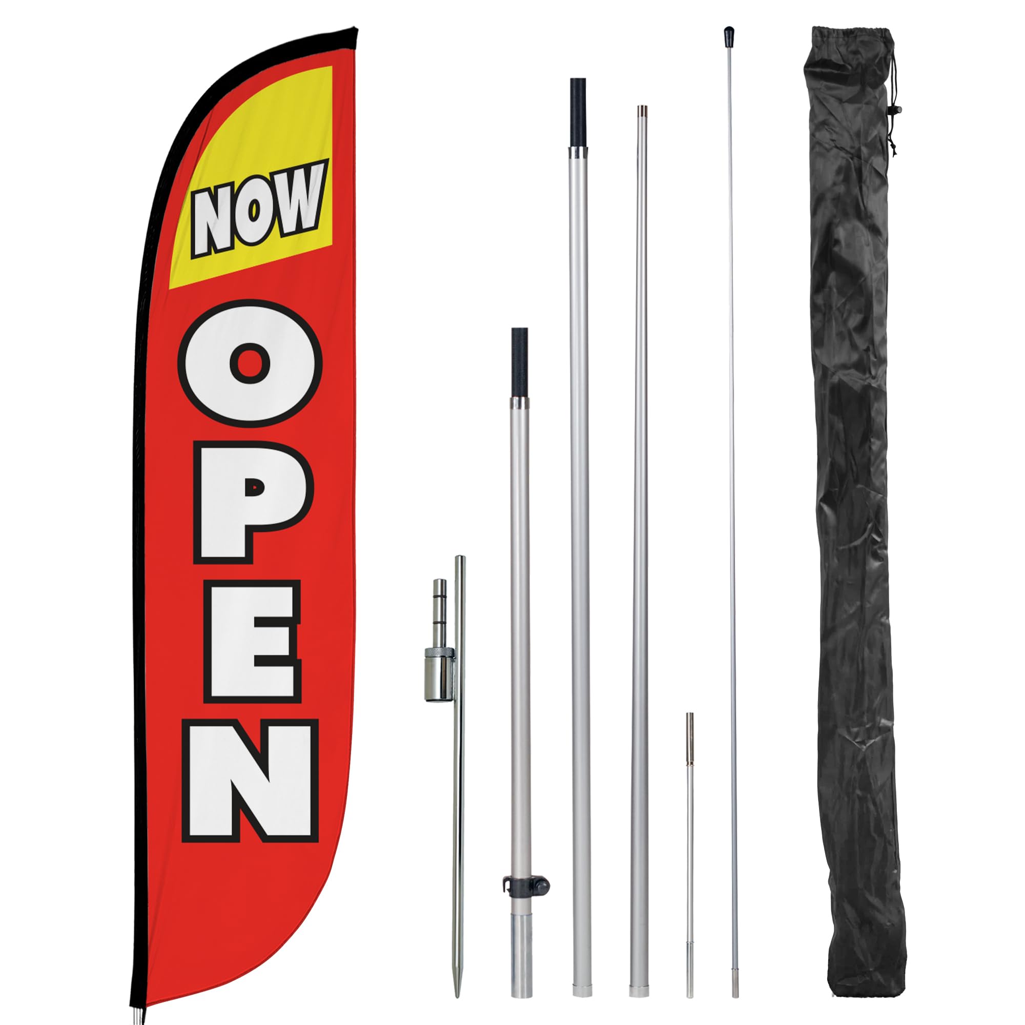 LookOurWay feather flag 12ft banner boosts storefront visibility and foot traffic.