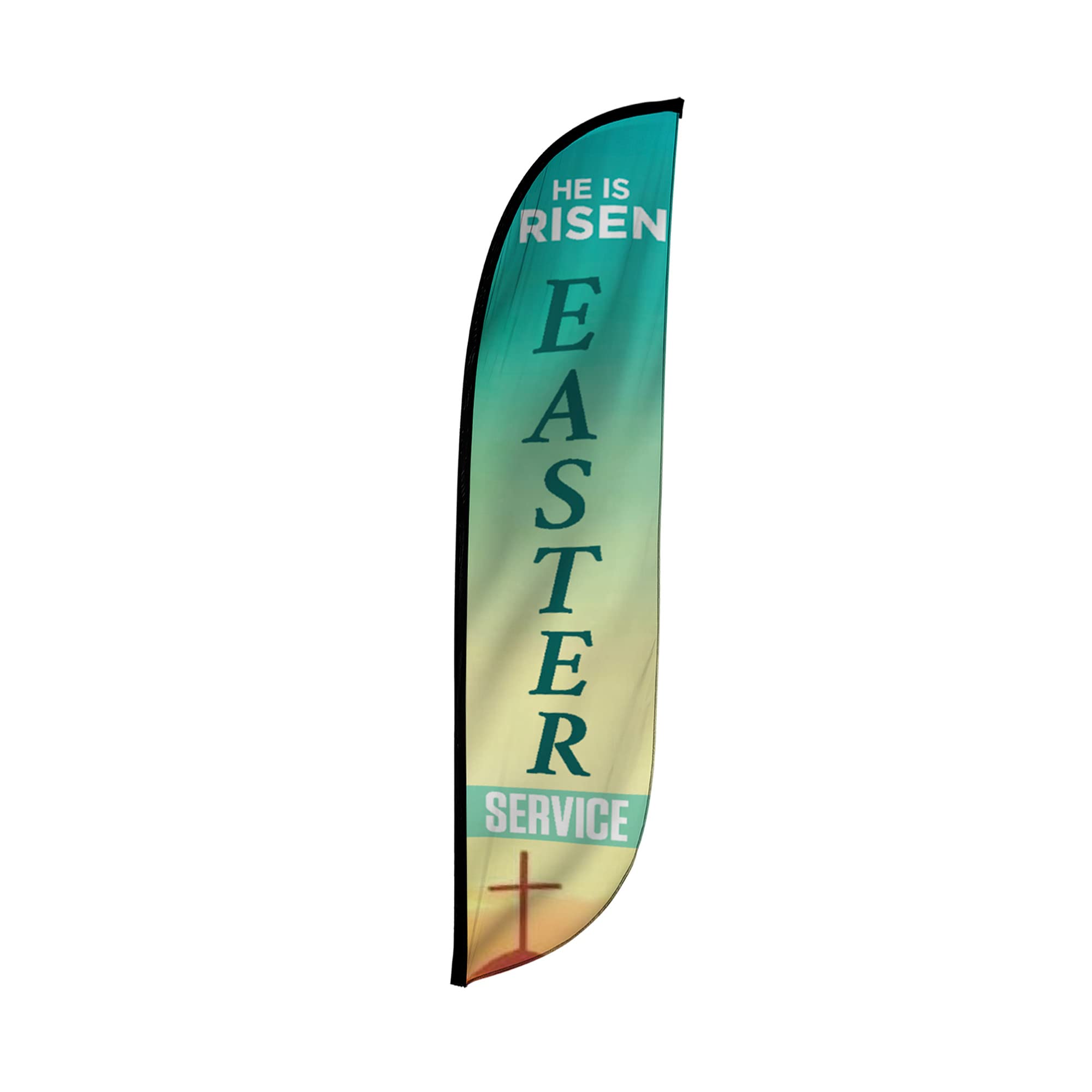 LookOurWay feather flag banner 12ft stands tall to capture attention on busy sidewalks.