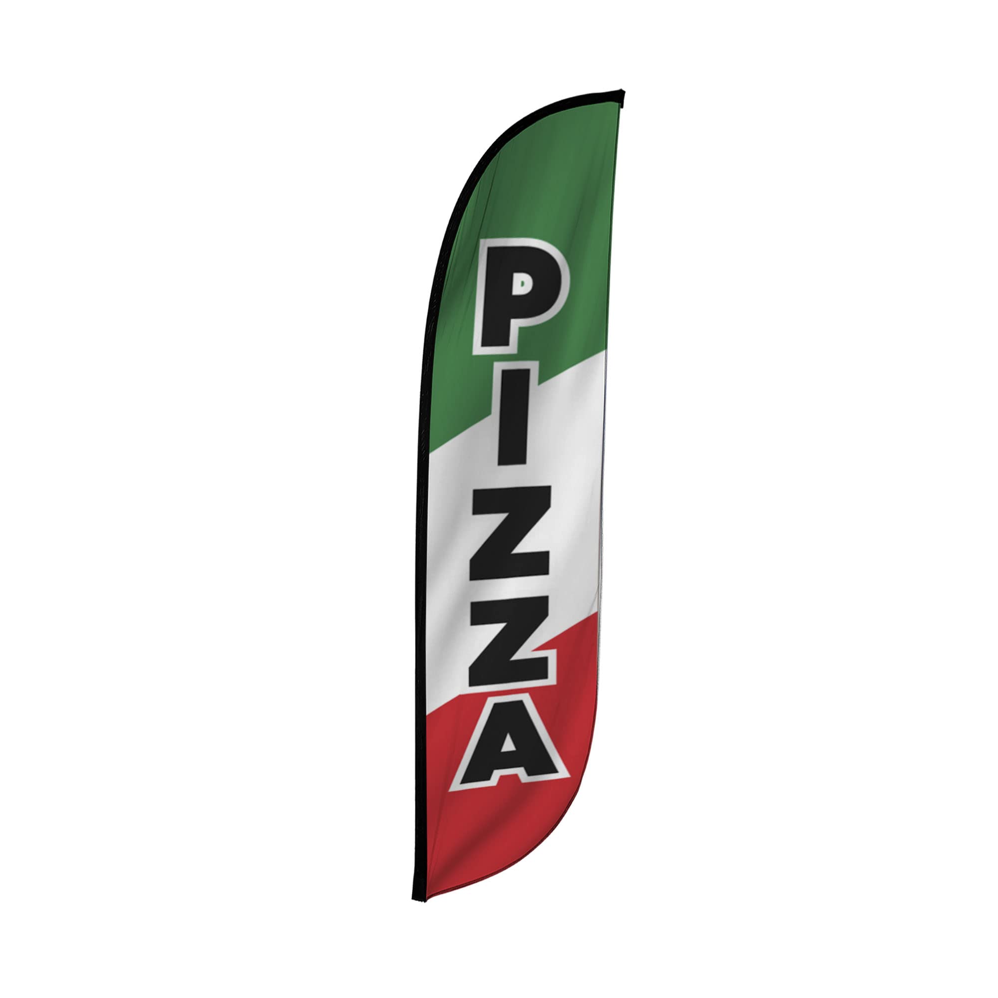 LookOurWay pizza-green feather flag banner for outdoor promotions