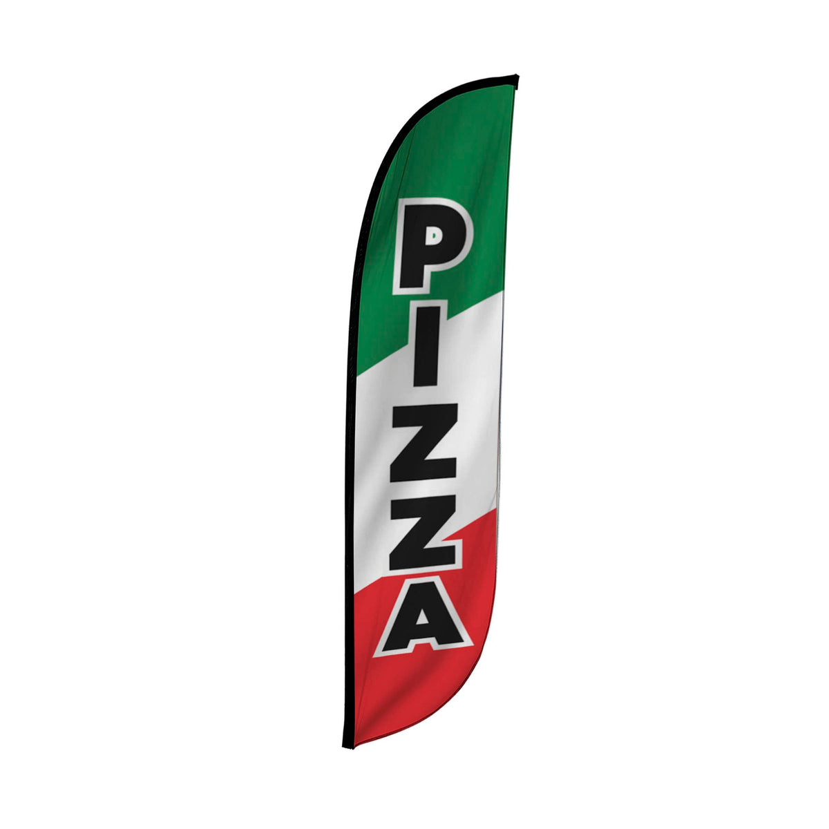 LookOurWay pizza-green feather flag banner for outdoor promotions
