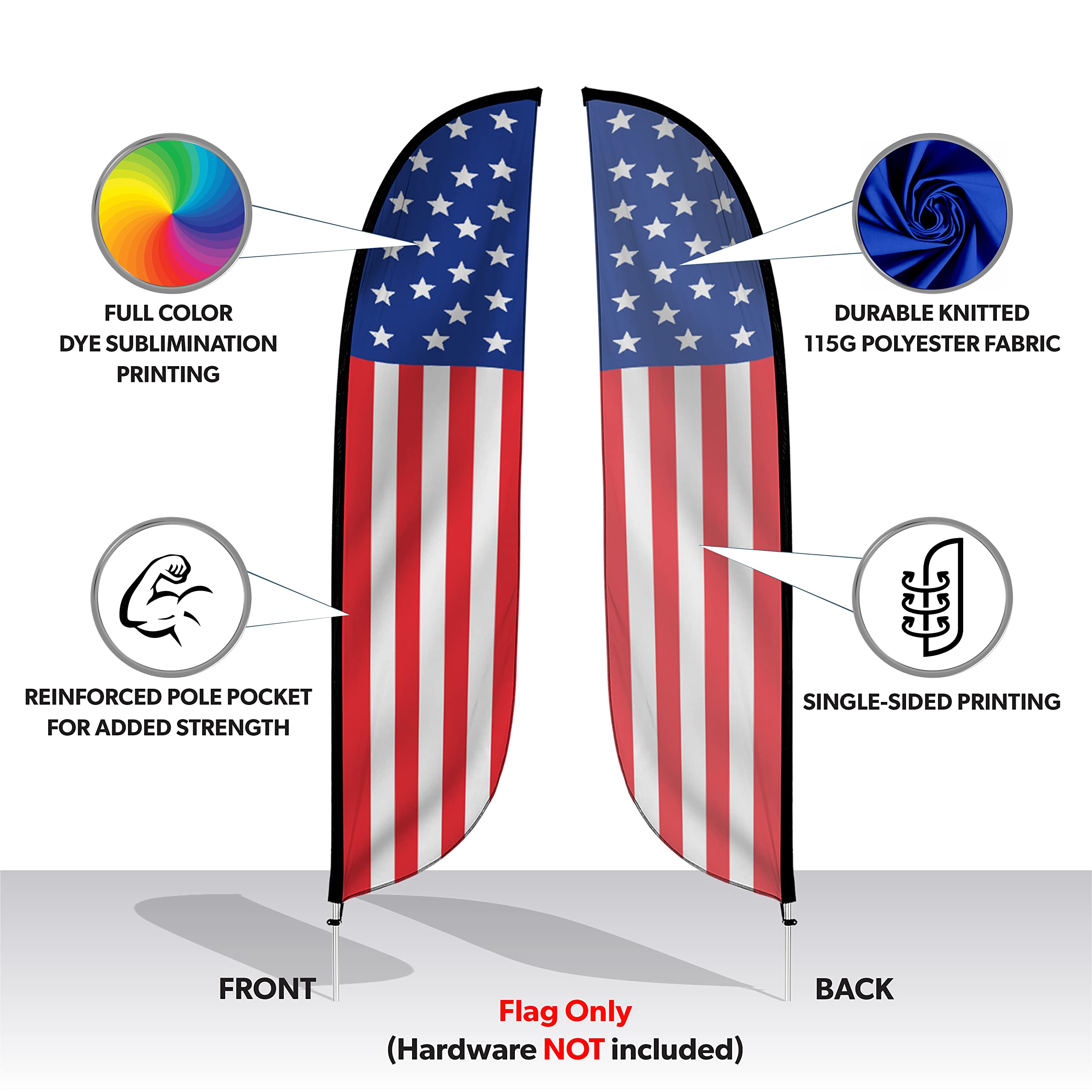 LookOurWay outdoor ad flag banner 12ft for high-traffic areas attracts attention.