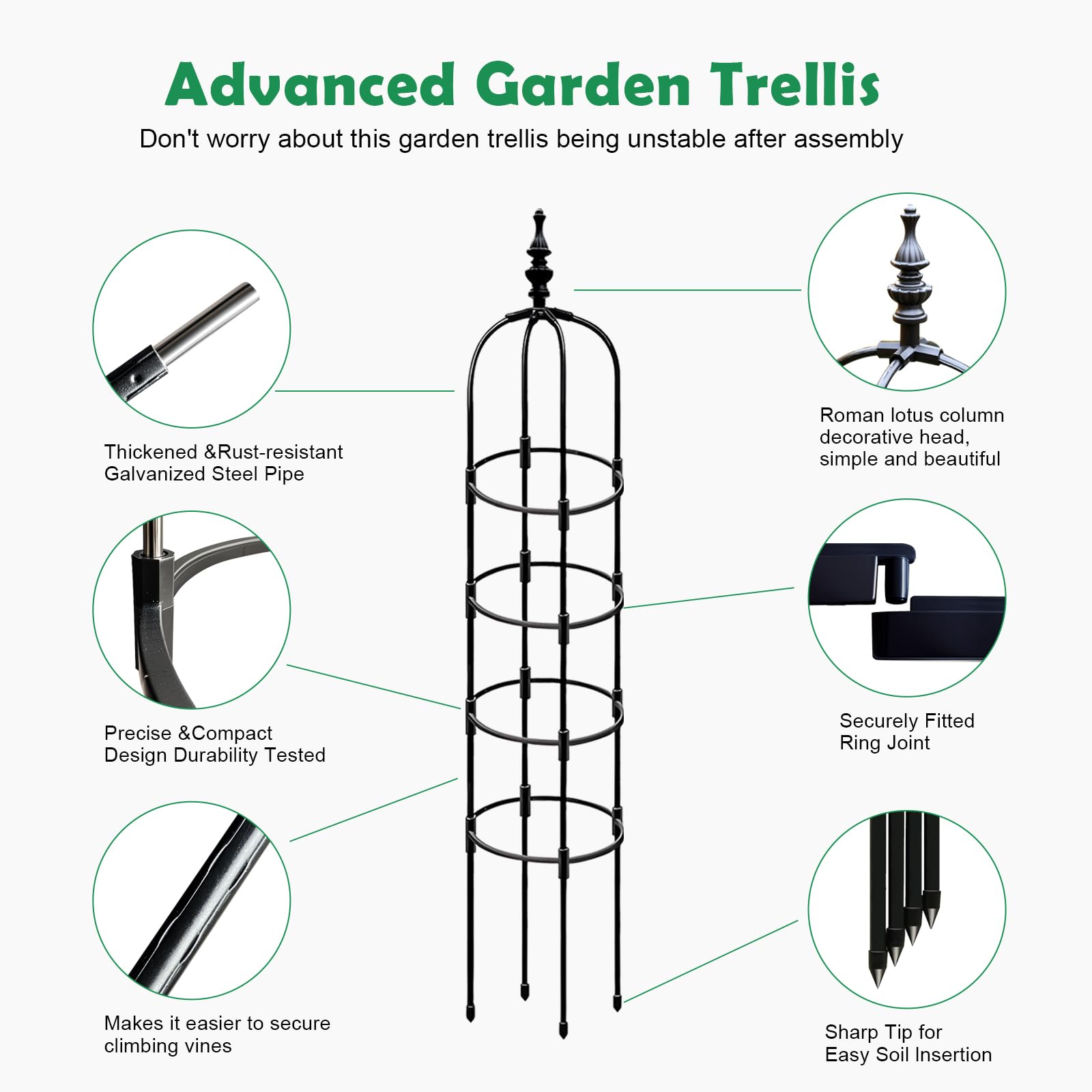 LOOMINGSX adjustable-height trellis accommodates growing plants as they mature.