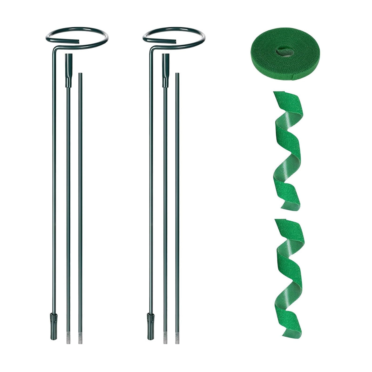 Loongesho 36-inch plant support stake with green coating ready for outdoor use