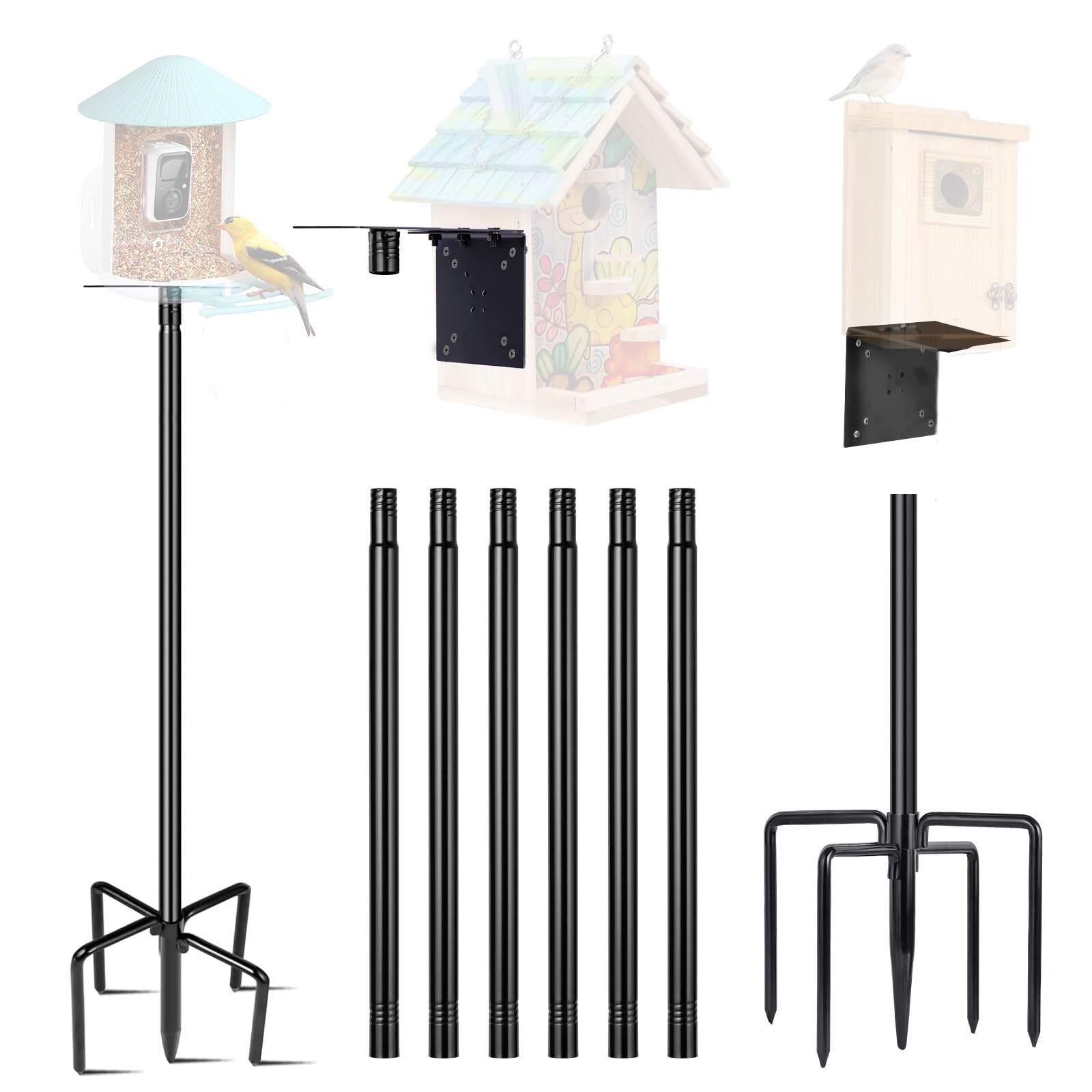 LOPANNY Bird Feeder Pole demonstrates 109-inch height for elevated backyard bird watching