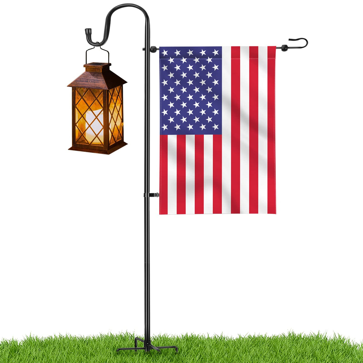 LOPANNY garden flag stand assembly shown for quick setup and stable display