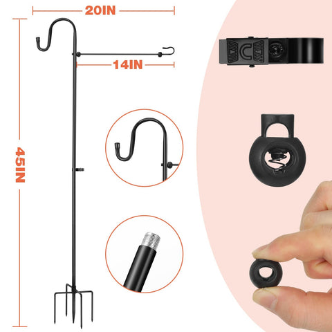 LOPANNY upgraded flag pole with shepherd hooks for secure seasonal flags