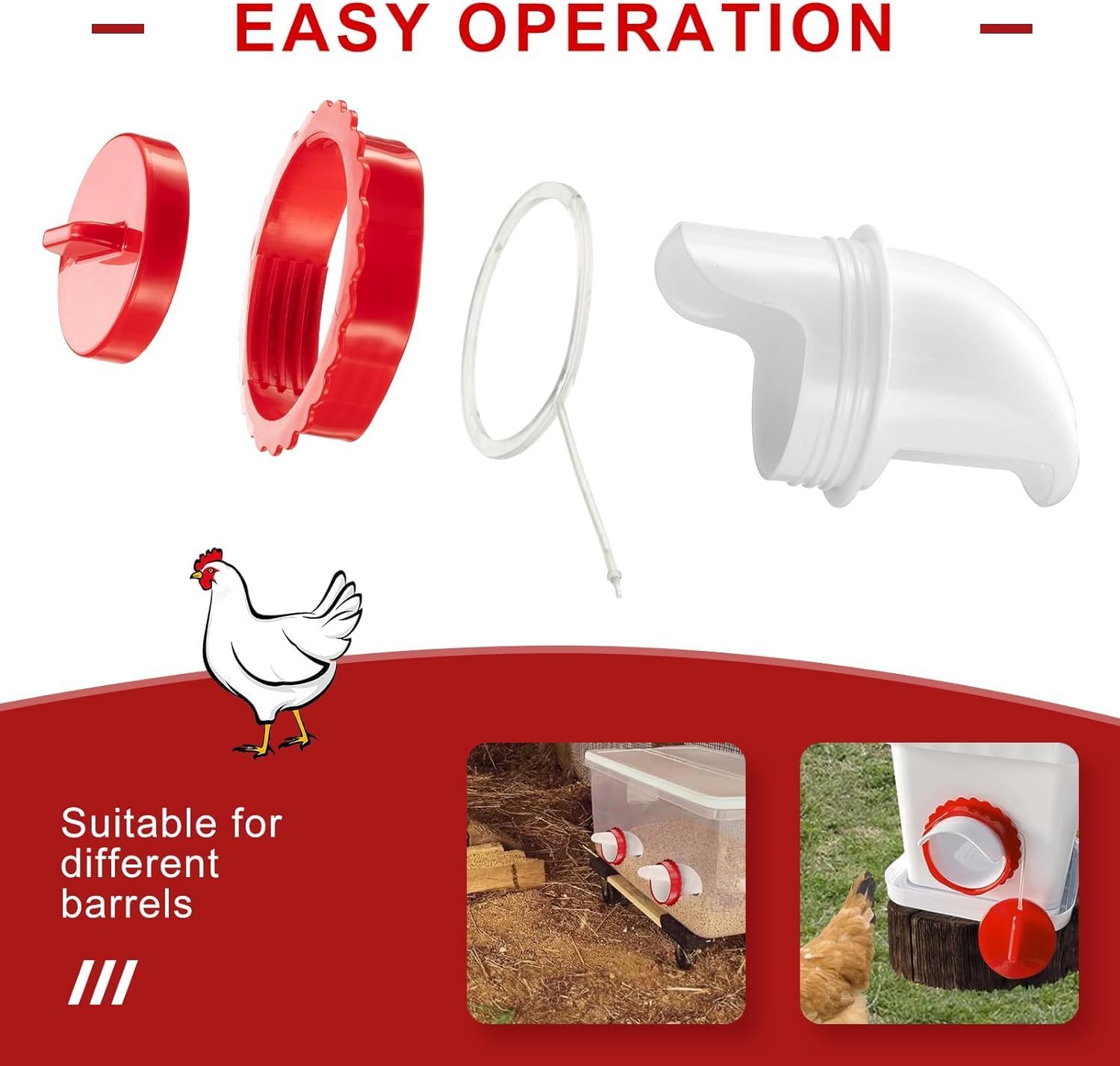 lopopvsys easy DIY-install chicken feeder shown in setup