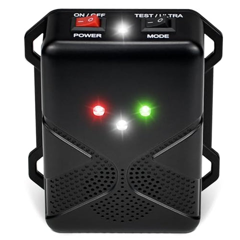 Loraffe battery-powered deterrent with flashing LEDs for vehicles and storage areas