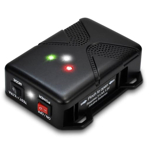 Loraffe battery-powered vehicle deterrent operates without vehicle wiring.