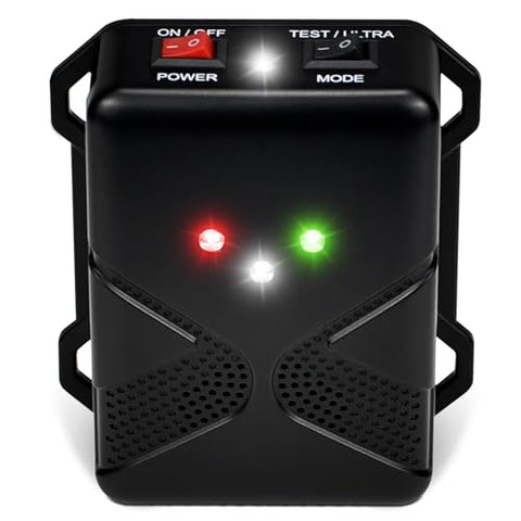 Loraffe dual ultrasonic and LED strobe, deterring rodents with visual and sound cues.